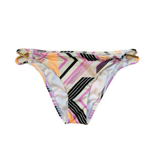 Victoria's Secret Bikini Swim Suit Bottom, Pink White‎ Orange Black, Size M
